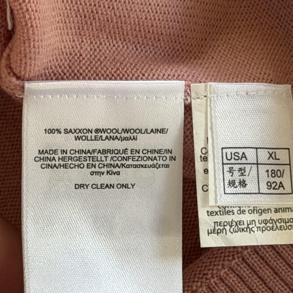 Brooks Brothers Cardigan Womens XL Pink Saxxon Wool Button Front Sweater‎ - Picture 10 of 16